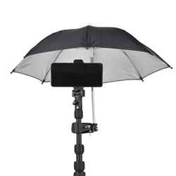 Adjustable Camera Umbrella with Clip Supply Stand Durable Portable Sunshade for Video Smartphone Camping Photography Traveling