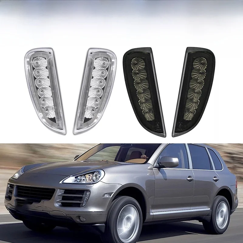 2 Stuks Led Voorbumper Drl Dagrijverlichting Richtingaanwijzer Auto Accessoires Voor Porsche Cayenne 957 9pa 2006 2007-2010 - afbeelding 2