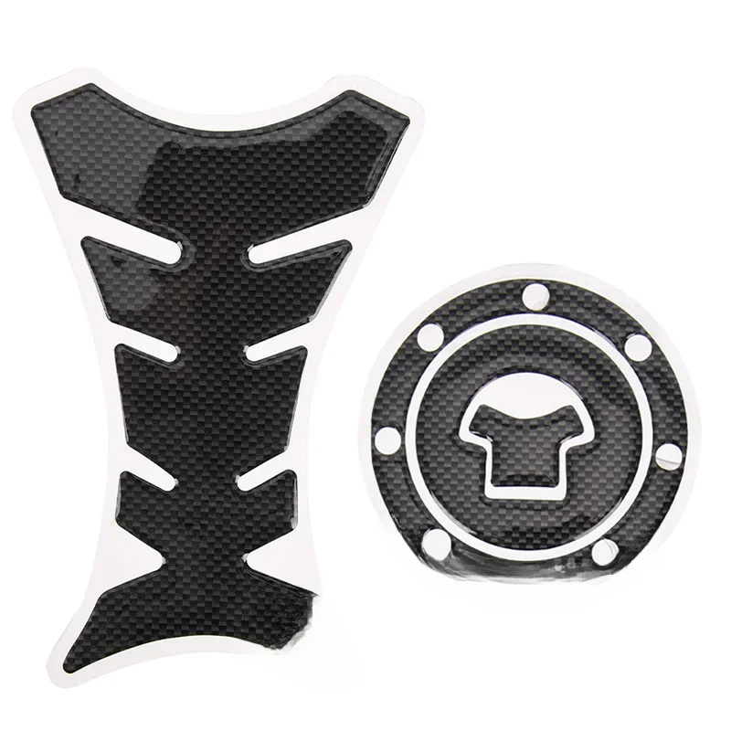 Autocollant de couverture de bouchon de gaz et protecteur 3D, fibre de carbone, gel de carburant, coussretours de protection précieux, autocollant universel pour moto