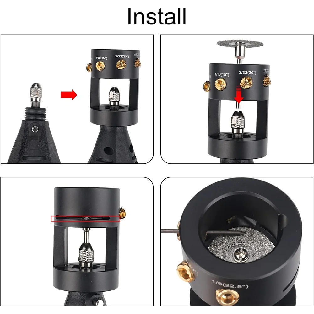 Tungsten Electrode Grinder TIG Welding Tools Multi-Angle and Offset Horizontal Hole Grinder with Cutoff Slot for Welding Aids