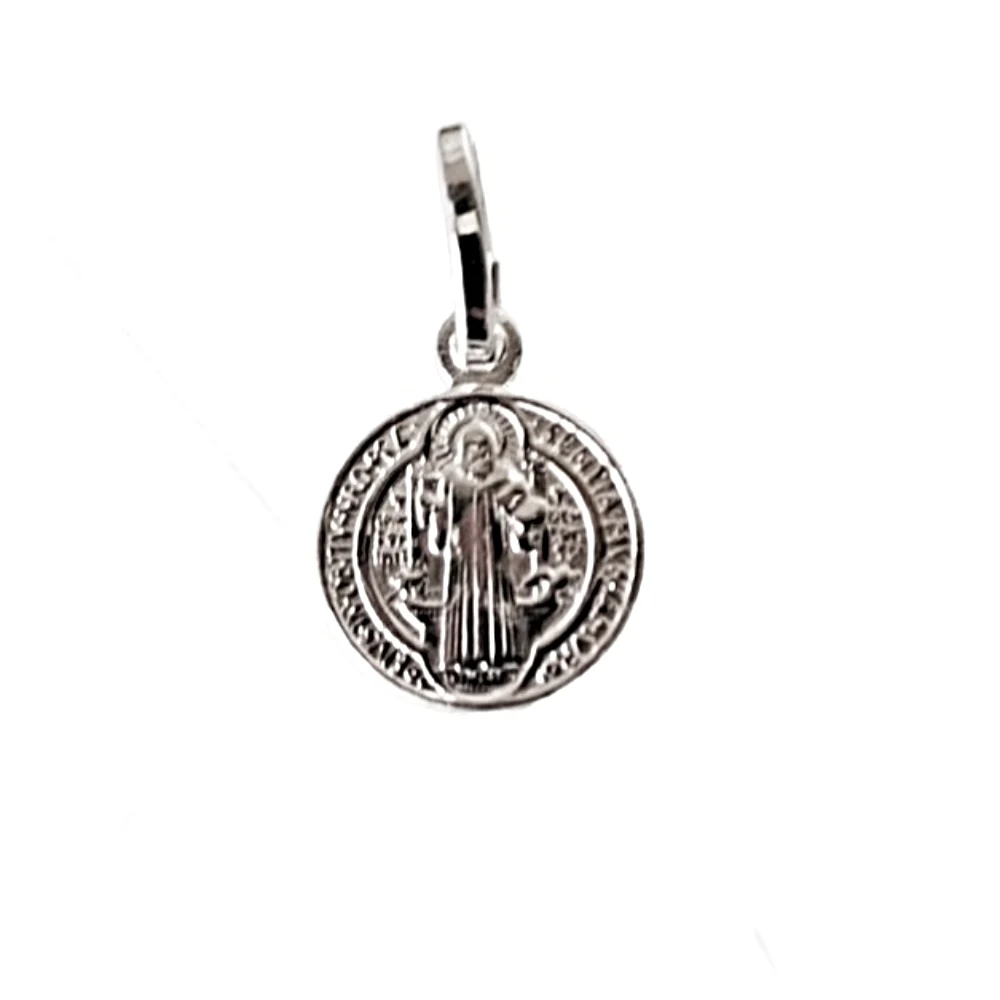 10 mm small SAN BENITO medal pendant + double sided 925 sterling silver ring with excellent engraving and gift case