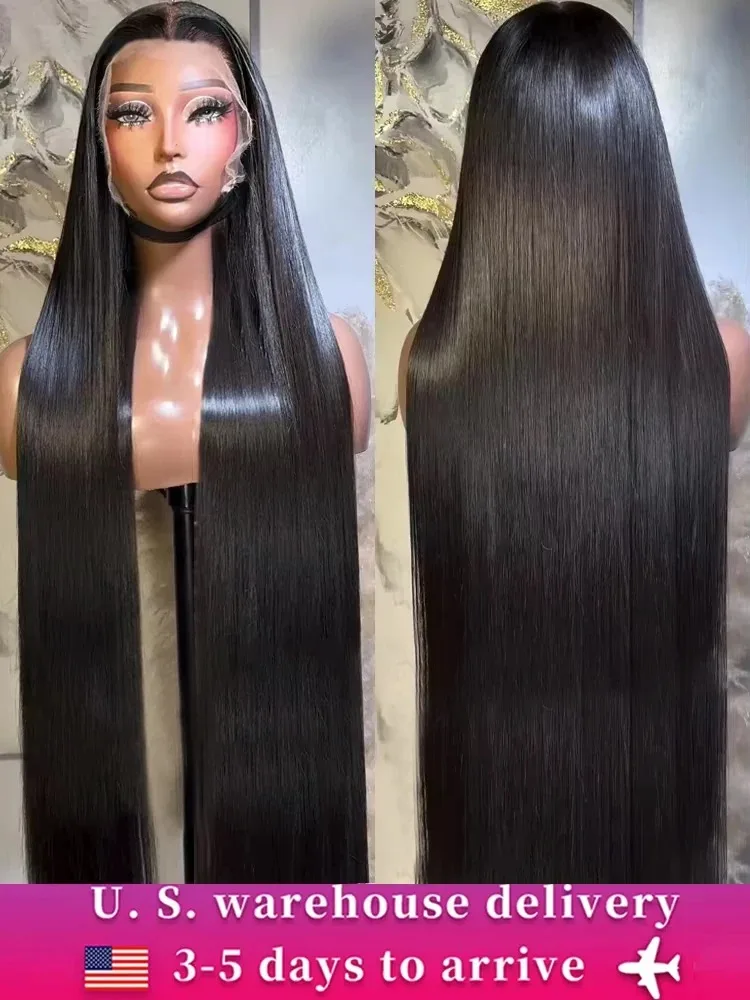 30 40 Inch Straight 13x6 HD Lace Frontal Wig 13x4 Lace Front Wigs Human Hair Brazilian 200 Density Preplucked Raw Remy For Women