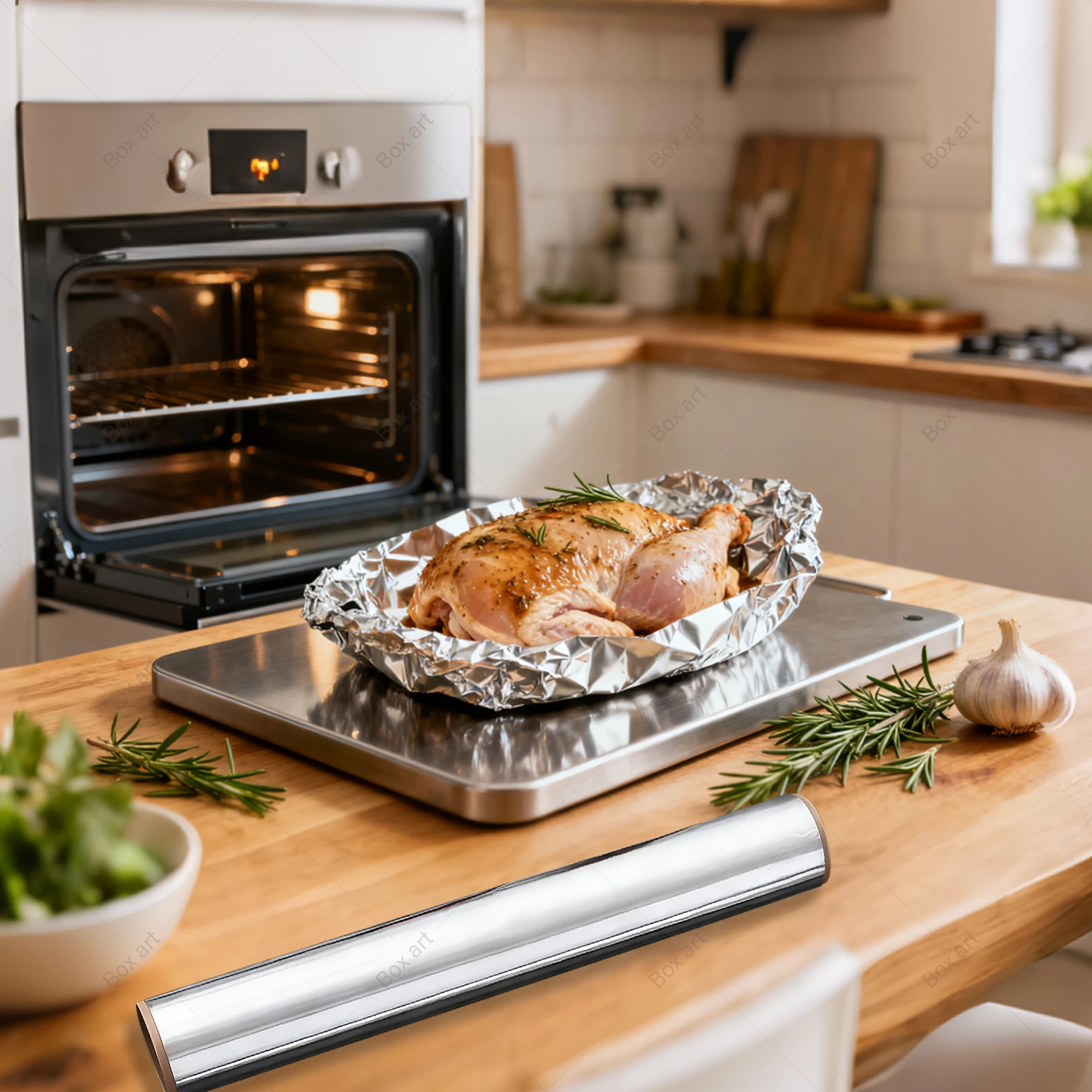 8 Pieces of High-Quality Aluminum Foil Rolls, Durable Kitchen Baking Rolls, Individually Packaged for Convenience and Hygiene Suitable for Ovens, Cakes, Barbecues, Roasts, Halloween, Christmas Parties/Picnics.