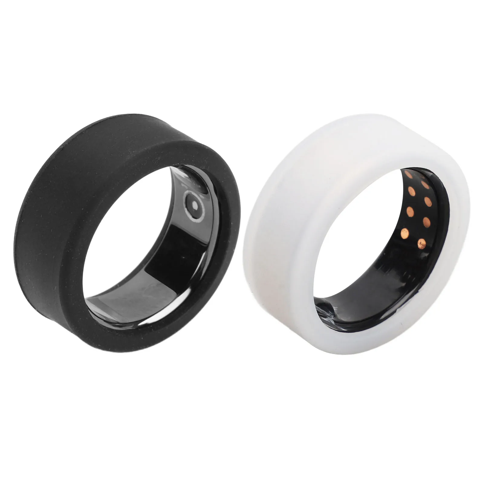 2Pcs Smart Ring Silicone Cover Thin Lightweight Skin Friendly Smart Ring Protector Silicone Elastic Case Black and White M