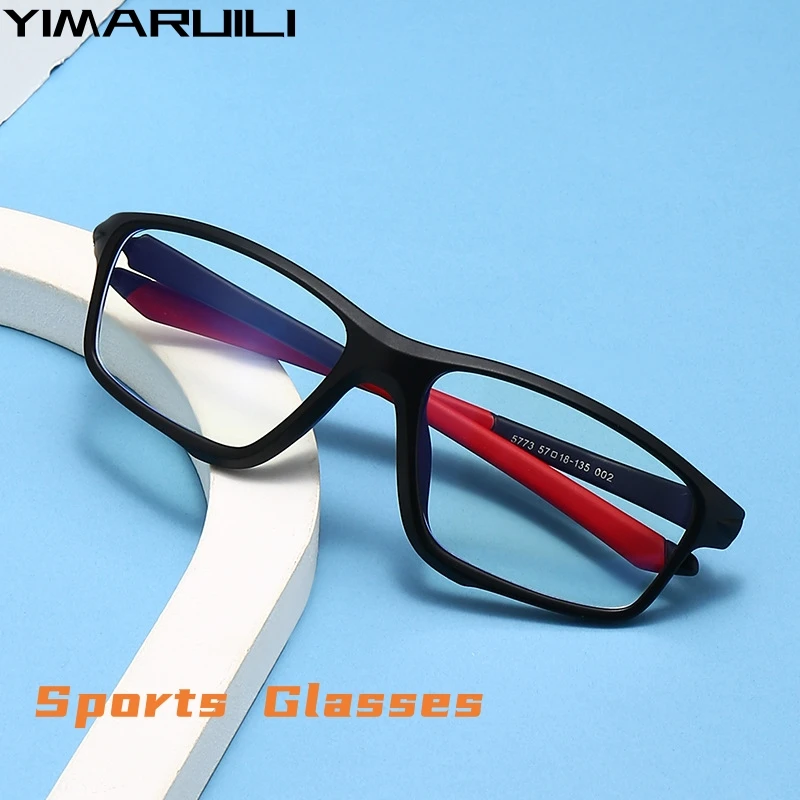 YIMARUILI Ultra Light Fashion Cycling Eyewear Flexible TR90 Safety Optical Prescription Sport Glasses Frame Men And Women TR5773