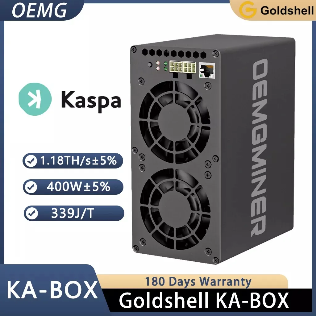 

Летняя скидка Goldshell KA BOX 1.18Th/s Kaspa Miner 400W KAS Crypto Mining Machine с блоком питания Kaspa Rig Asic Miner Goldshell