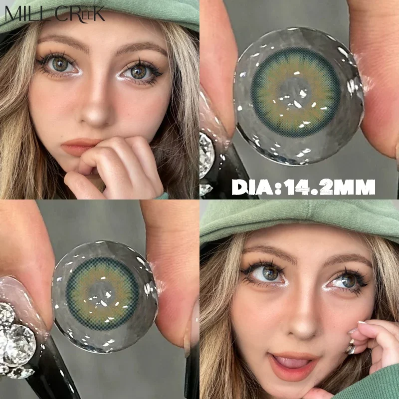 Mill Creek Color Contact LensesPurple Colored Lenses Big Diameter Blue Color Contact Lenses for Eyes Pupils With Myopia 0~8.00