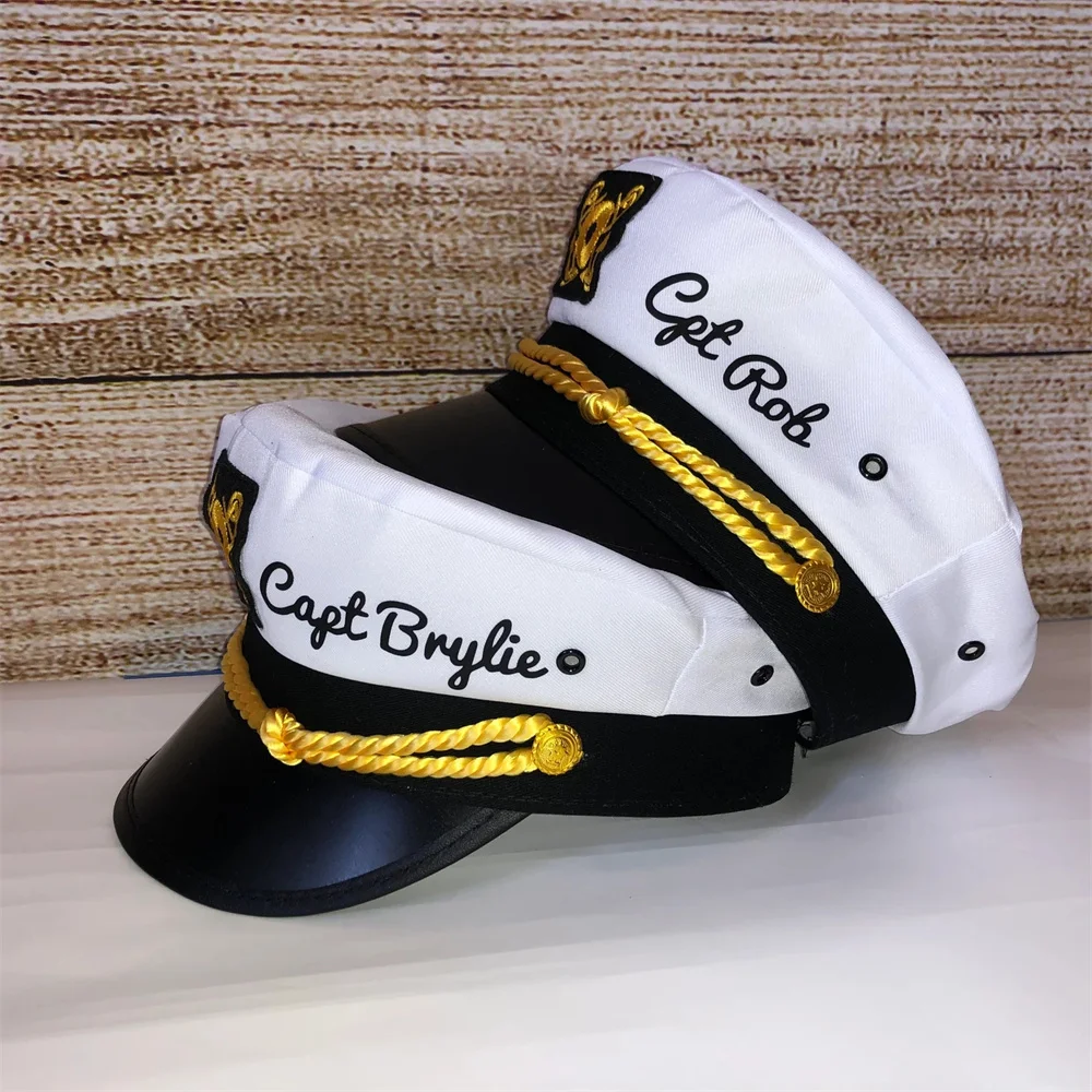 Nautical Captain's Hat, gift for new boat owner, captain hat, bride's crew hat, skipper, yacht - sailor bachelor hat, nautical g