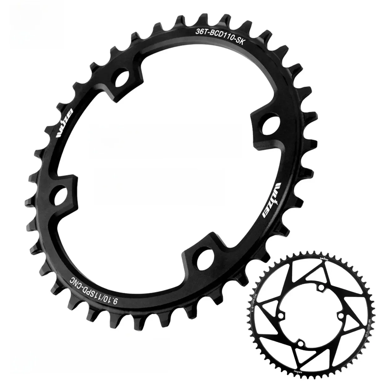 AliExpress NONE WUZEI Road Bike Cainwheel 4 Bolts 110 BCD Speed Bicycle Chainring 110BCD 4 Holes Crown 36T 54T Star for Shimano 105 R7100 R8100