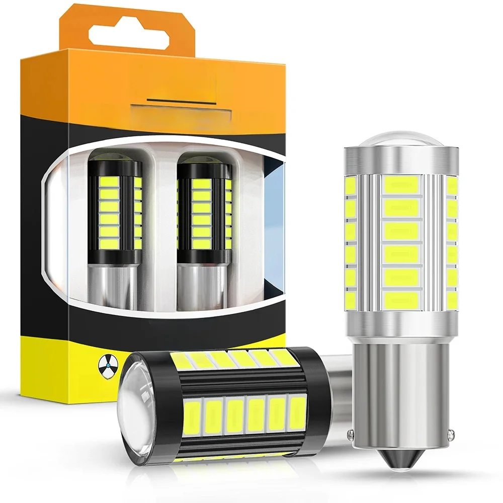 Oprah 2 pièces LED 1156 BA15S P21W 1157 BAU15S PY21W P21/5W BAY15D pour voiture camion ATV lumière 5630SMD clignotant ampoule DRL 12V 24V