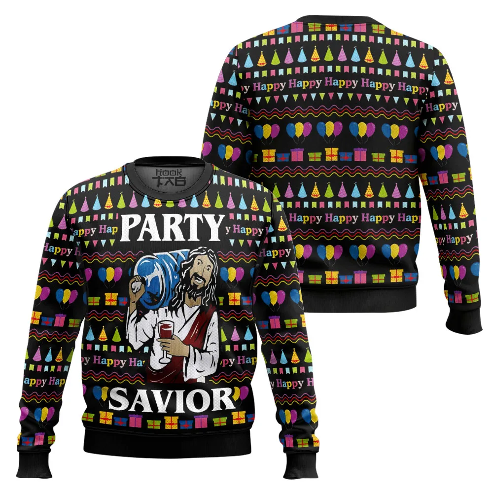 Jesus Birthday Boy Ugly Sweater Funny Christmas Party Wear Holiday Pullover Festive Family Matching Outfit Gifts for Christmas