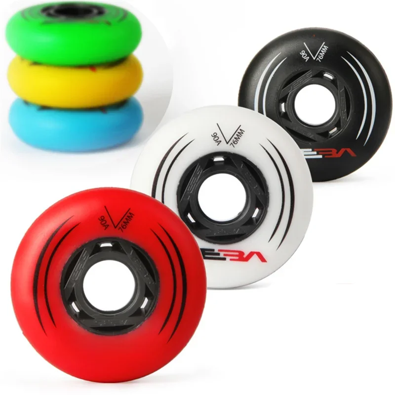 4 szt/lot 85A 90A Street Invaders Slalom FSK Koła do rolek SEBA HV, żółty zielony niebieski czerwony czarny biały 80mm 76mm 72mm — zdjęcie 2