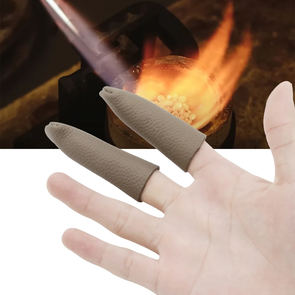 Cowhide Finger Cots Leather Finger Protectors Jewelry DIY Handmade Anti-scalded Protected Finger