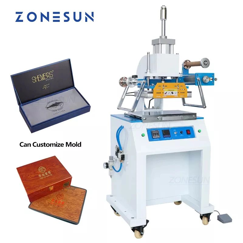 

ZONESUN ZSP-890D High Frequency Name Card LOGO Creasing Pneumatic Stamping Machine Heat Press Embossing Machine For Leather