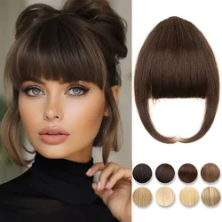 3D Blunt Cut Human Hair Bangs 3 Clips Natural Hair Bangs OverHead Clip In Hair Extensions Non-Remy 2.5