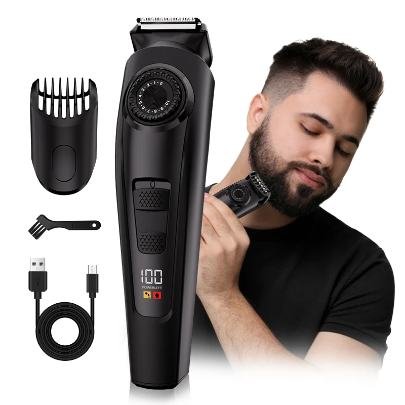 Men's Beard Trimmer and Hair Clipper – Features Adjustable Length Guide Combs and Portable USB Charging; An Ideal Christmas Gift