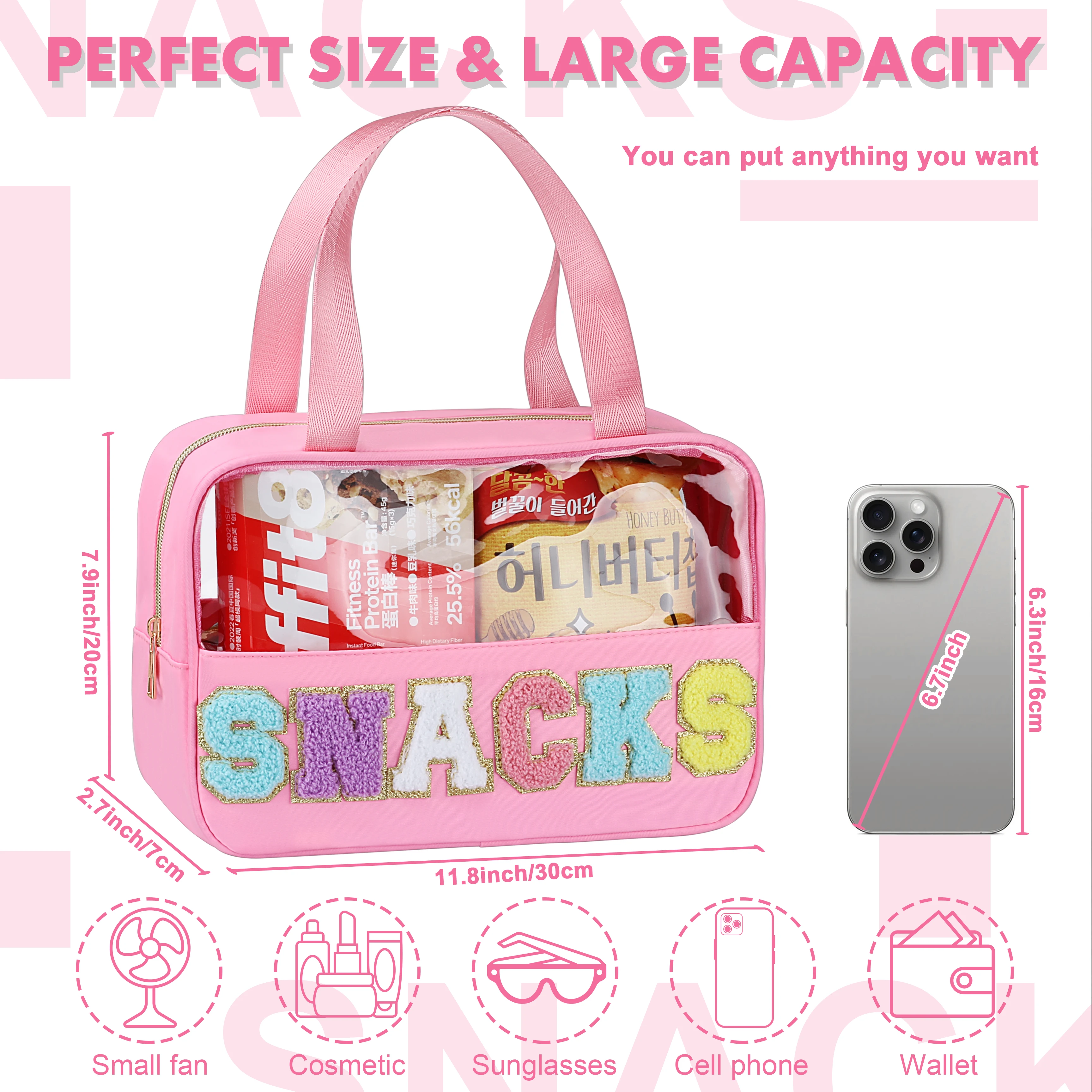 2024 New PVC Transparent Makeup Bags Travel Portable Cosmetic Large Capacity Organizer Women's Cosmetic Bag Wash Bag