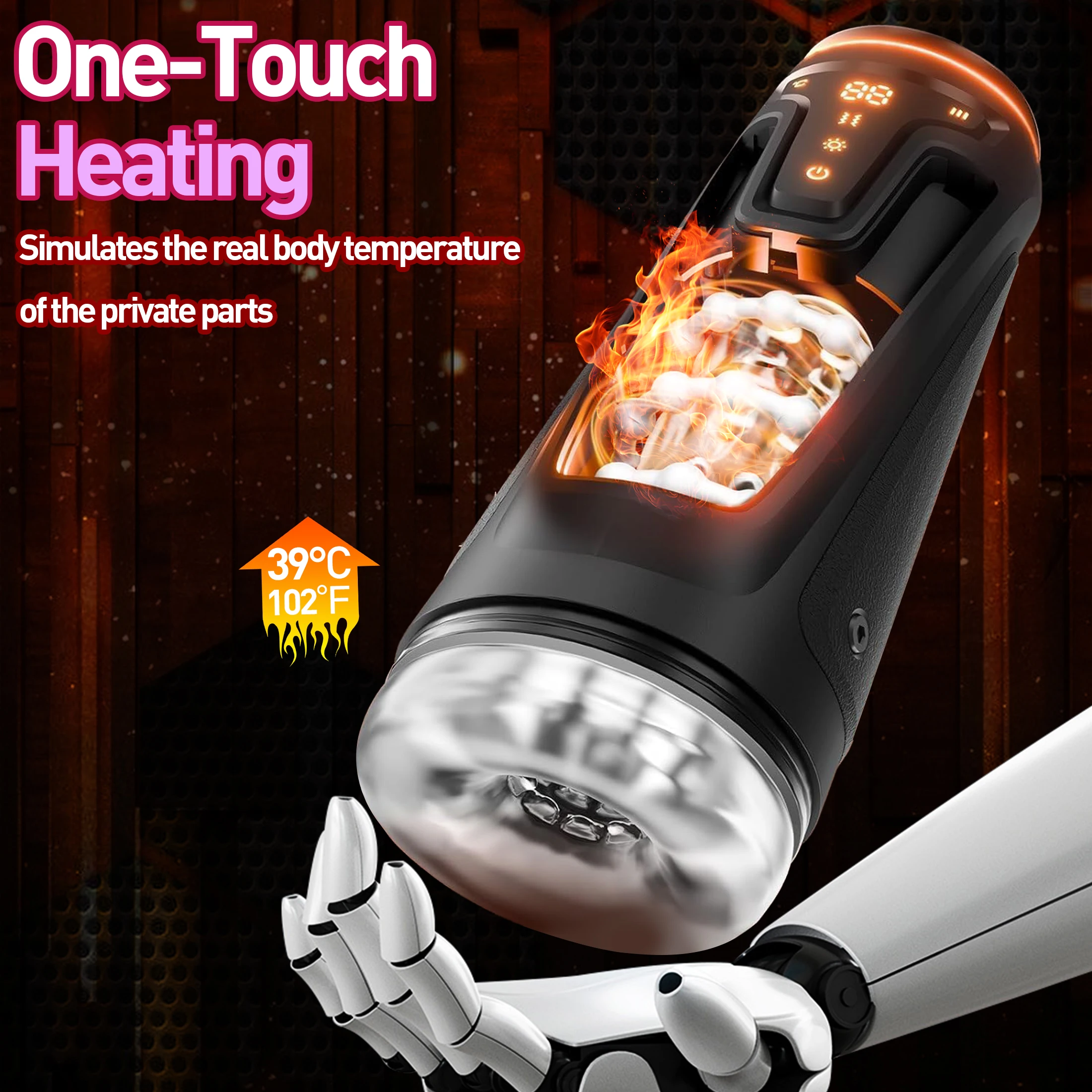 ألعاب جنسية جهاز استمناء كهربائي للرجال يتميز بوظيفة تسخين قابلة للسحب مص وعق تلقائي أداة جنسية عن طريق الفم لعبة جنسية