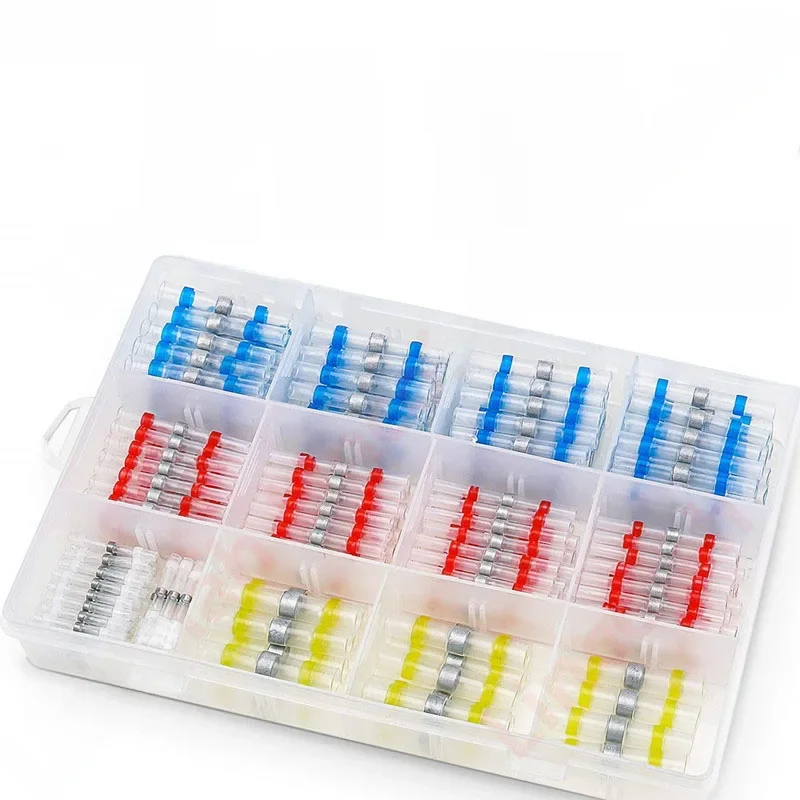 500/50Pcs Thermorétractable Butt Bornes À Sertir À Souder Étanche Joint Connecteurs Électriques De Fil D'épissure de Câble Kit Automobile Marine