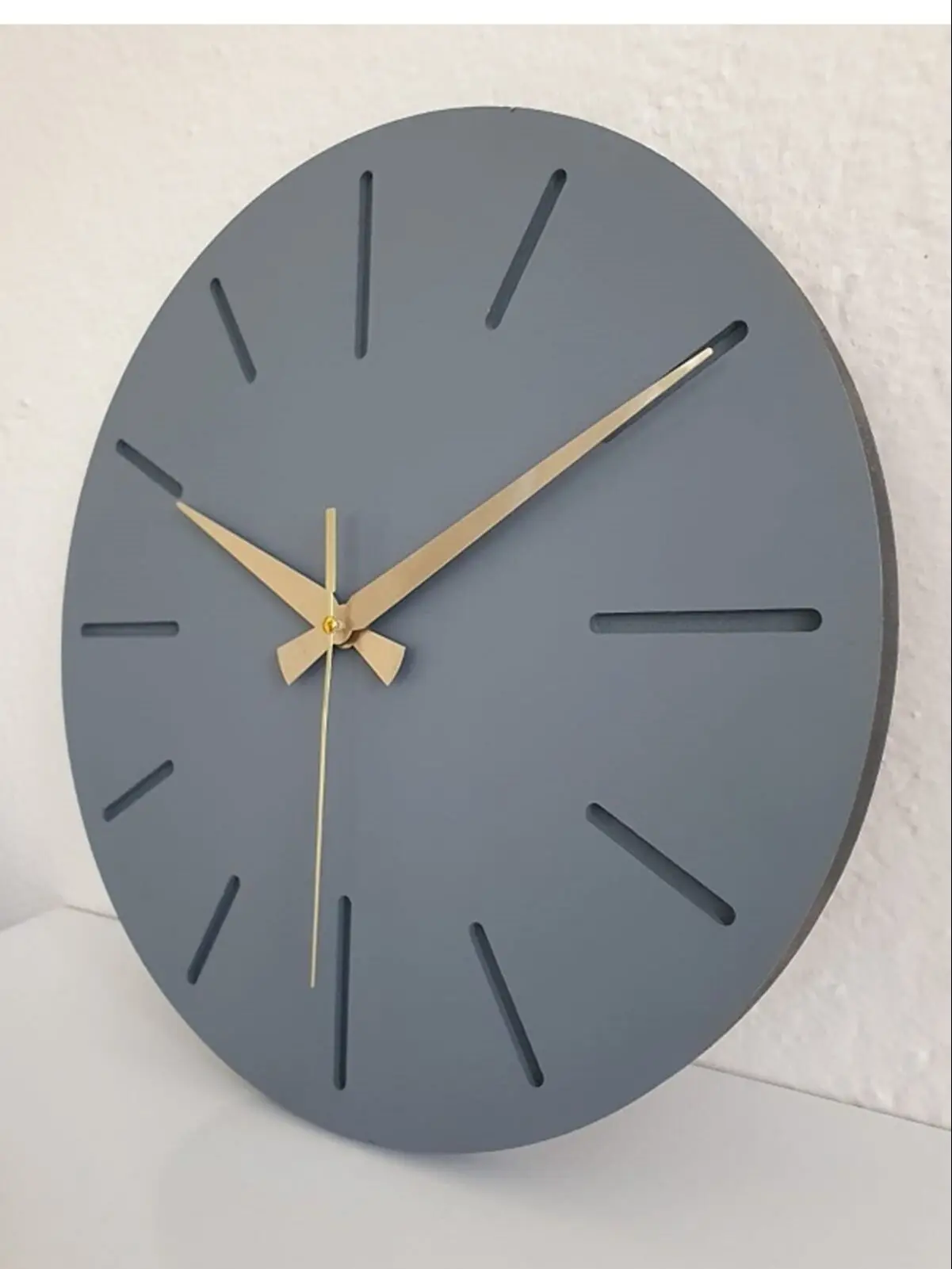 

3D Modern Minimalist Wall Clock Wooden Handmade Silent Wall Clock for Living Room Office Kitchen Bedroom Wall Art Decoration