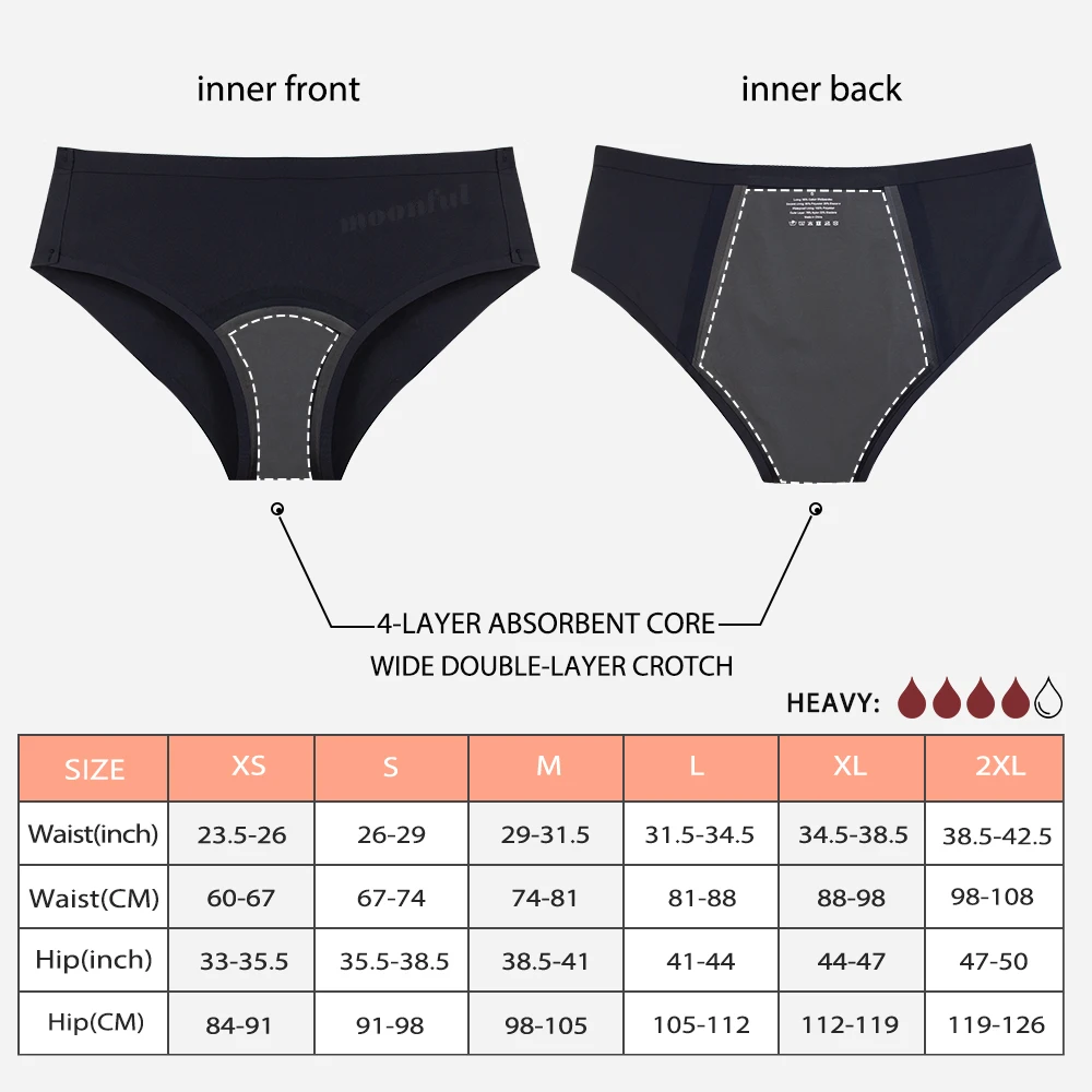 Menstrual Panties for Women Seamless Period Panties Leak Proof Menstrual Briefs Heavy Absorbent Underwear Culotte Menstruelle