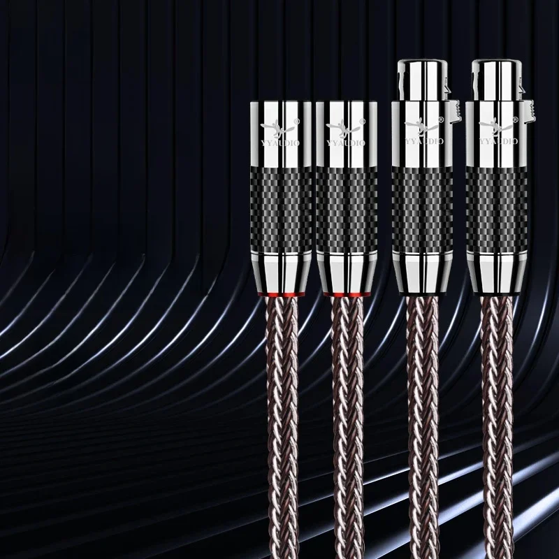 Hi-End OCC + Sterling Silber gemischtes, symmetrisches HiFi-Kabel, 16 Stränge, XLR-Stecker auf Buchse, 3-poliges Klinken-Verlängerungskabel für Mikrofon