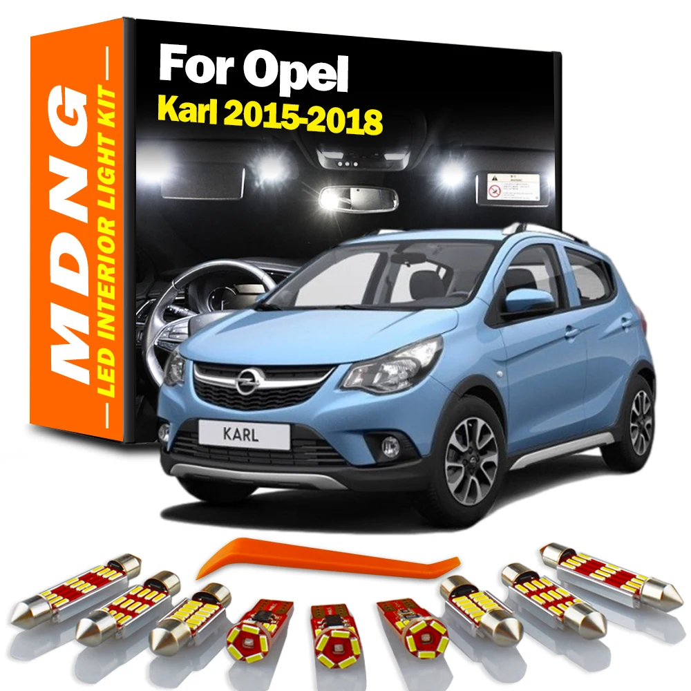 MDNG 7Pcs Canbus For Opel Vauxhall Karl 2015 2016 2017 2018 Vehicle Bulbs LED Interior Map Dome Light Kit No Error Accessories