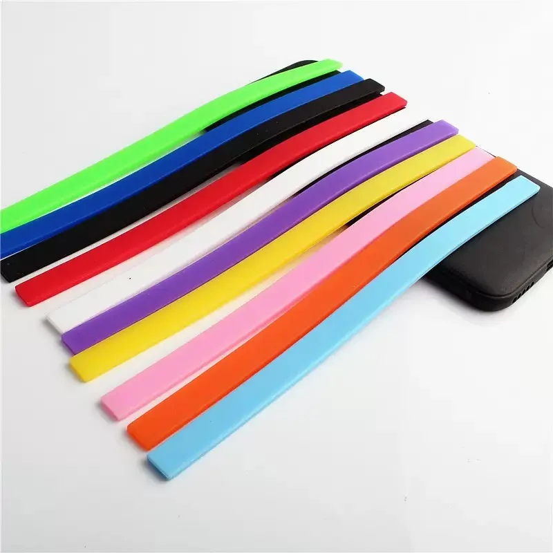 

30 Pieces of 10*3mm Colored Silicone Strip Accessories for Making Bracelets