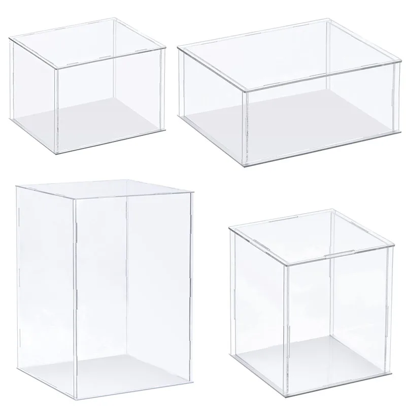 

75 Size Fully Transparent Acrylic Display Case Assemble Display Box Model Showcase For Figures Storage Blind Box Toy Model Car