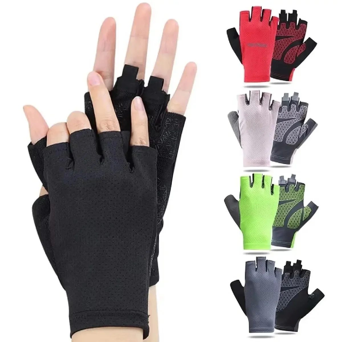 AliExpress None Professional Gym Fitness Breathable Anti-Slip Women Men Half Finger Summer Fishing Cycling Fingerless Gloves Female Bicycle Bike