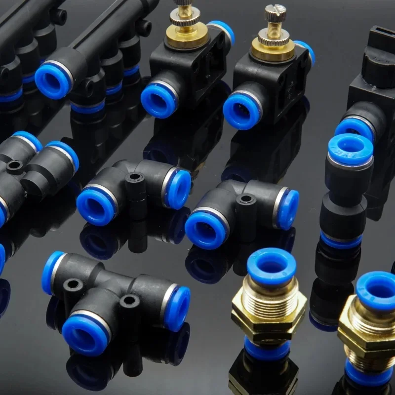 Raccord pneumatique PU PE PY PV PM PK PZA HVFF, connecteur de tuyau, raccords rapides d'air, raccord de tuyau de poussée d'eau 4/6/8/10/12/14/16mm