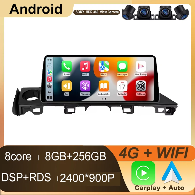 Car Radio 12.3 Inch For Mazda 6 Atenza 3 GJ GL 2015 - 2017 2018 2019 Android Auto Multimedia Video Player GPS Android Carplay 4G
