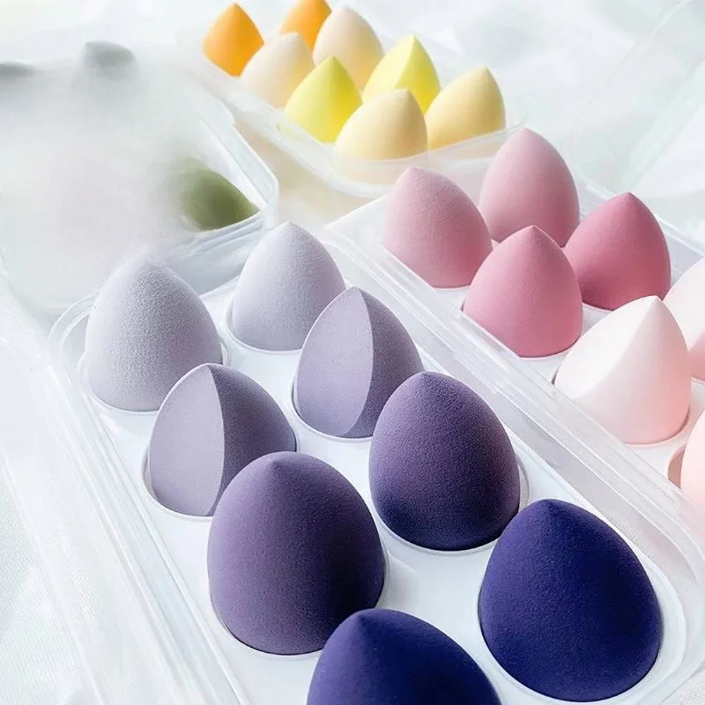 4/8 pièces maquillage éponge mélangeur beauté oeuf cosmétique bouffée douce fond de teint éponges poudre bouffée femmes maquillage accessoires outils de beauté