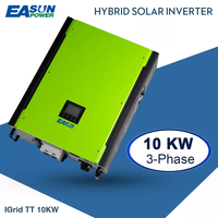 Easun 48V 110V/240V 10KW On Grid Off Grid All in one Inverter Charger Hybrid Solar Inverter For LiFeP04 And Lead Acid Battery