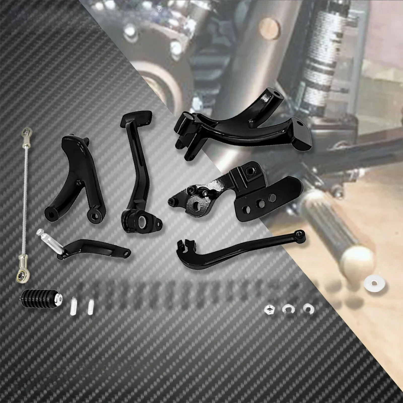 Motorfiets Forward Control Voetpedaal Kits Zwart Voor Harley Softail Low Rider FXLR Straat Bob FXBB FXLRS FXST Standaard 2018-2025 - afbeelding 2
