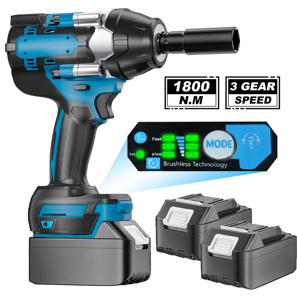 1800 N·m Bürstenloser Akku-Schlagschrauber für Makita 18V Batterie