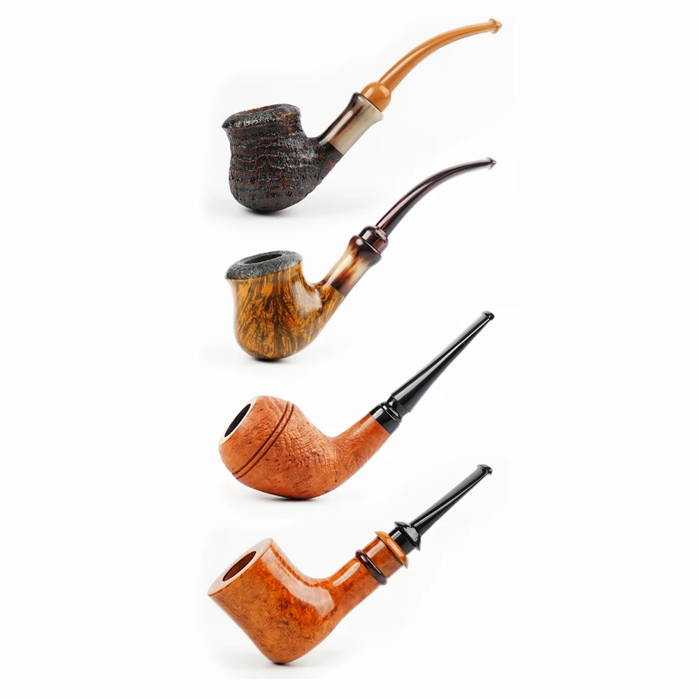 Multiple Styles Handcarved Briar Wood Tobacco Pipe Smoker's Gift Pipe For Smoking With Free Tool Kits