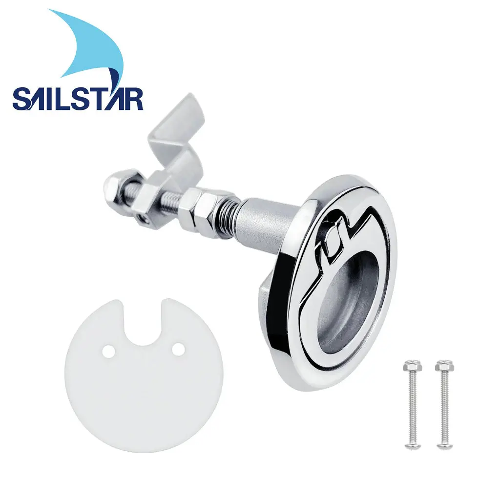 Stainless Steel 316 Marine Deck Latch Turning Lock Lift Handle Flush Mount Cam Latch Flush Pull Hatch Boat Accessories