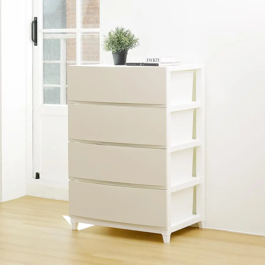 LIFIST wide 4 chest of drawers, plastic assembly storage cabinet dresser organizer for living room, dress room closets wardrobe and bedroom.