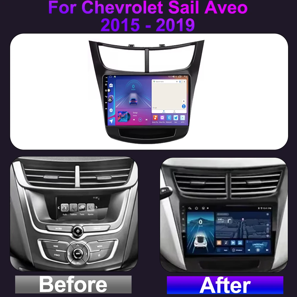 Car Radio Carplay For Chevrolet Sail Aveo 2015 - 2019 GPS Navigation Video Android Auto Stereo Multimedia Player 5G Wifi No 2din