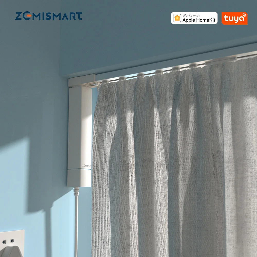 Zemismart WiFi Homekit Smart Vorhangmotor mit Custom Track Alexa Google Home Yandex Alice Sprachsteuerung Elektrischer Bühnenvorhang