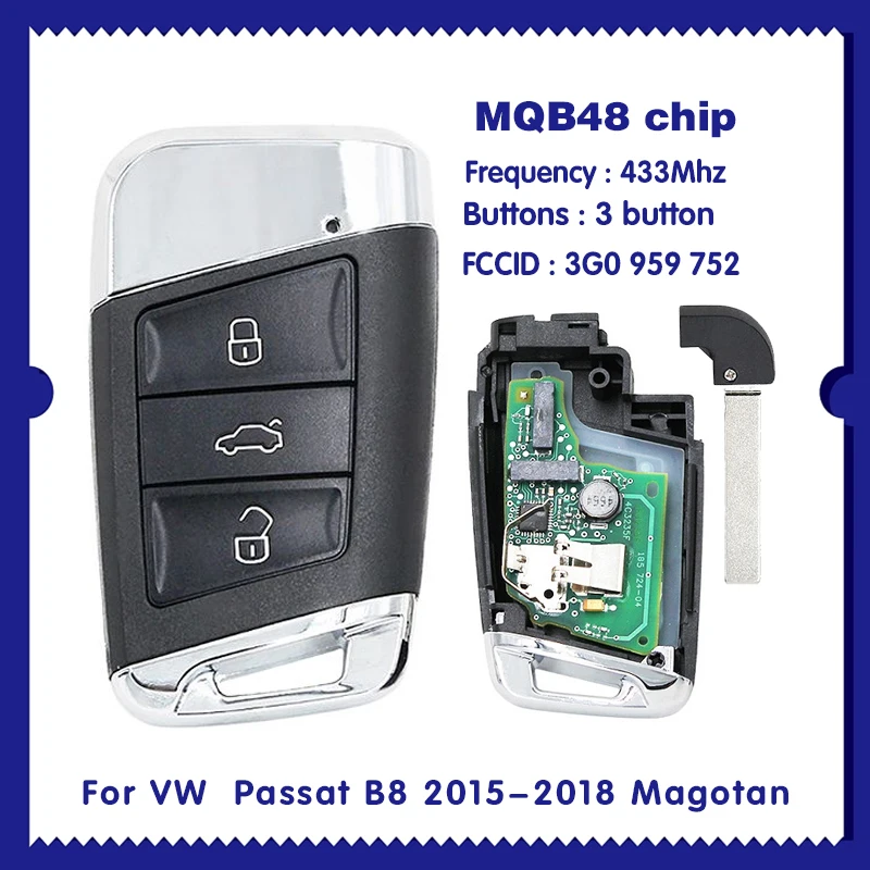 

3G0 959 752 For VW Passat Magotan MQB 48Chip 434mhz CN001076