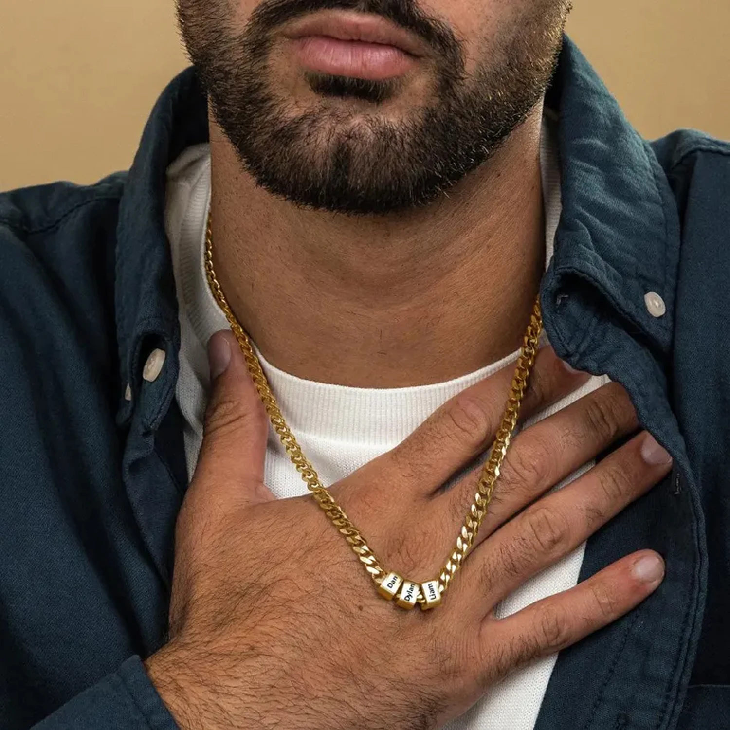 Custom Family Names Chain Necklace Stainless Steel Necklace With Name Engraved Personalized Gold Necklace Father's Day Gifts