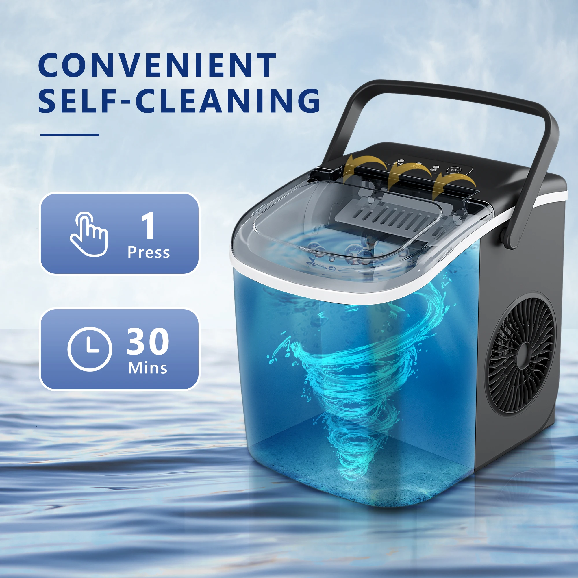 SIMALIFE IM 06 Countertop Ice Maker Self-Cleaning Portable Ice Maker with Ice Scoop and Basket Ice Machine with Bullet Ice image 2