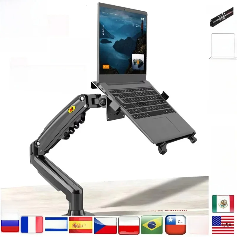 2 w 1 NB NEW F80 + FP-2 do monitora 17-30' + uchwyt na laptopa 10'-17' do komputera stacjonarnego, stojak na notebooka, zacisk do laptopa — zdjęcie produktu 7