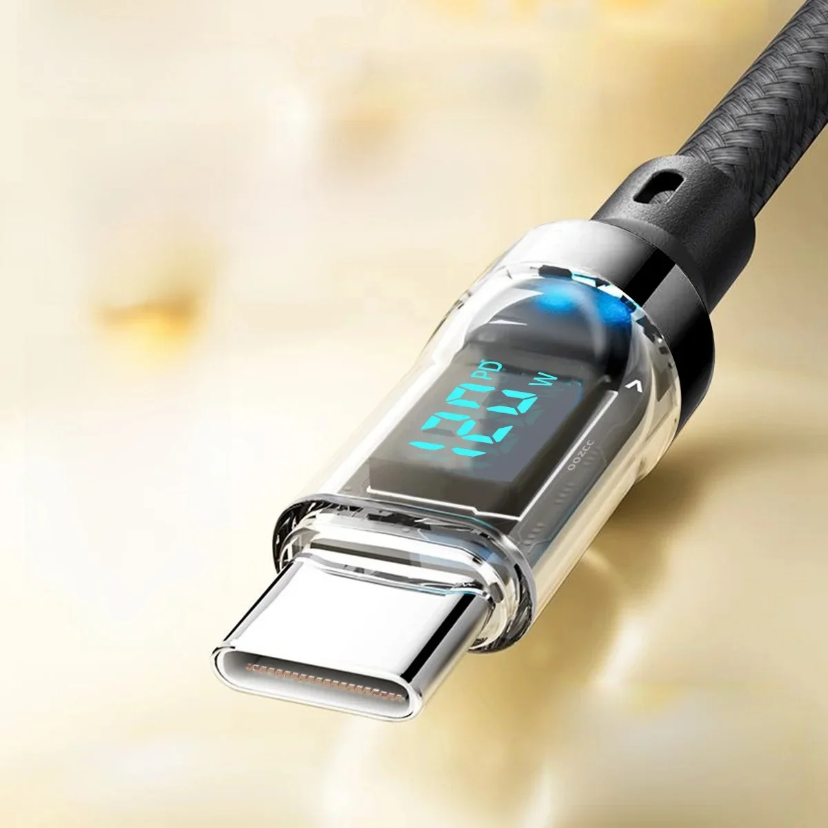 OOZCC LCD Watt-displaykabel, max. 120 W supersnel opladen USB Type C-kabel Gegevensoverdracht, USB A naar Lightning voor IPhone14 Pro - afbeelding 2