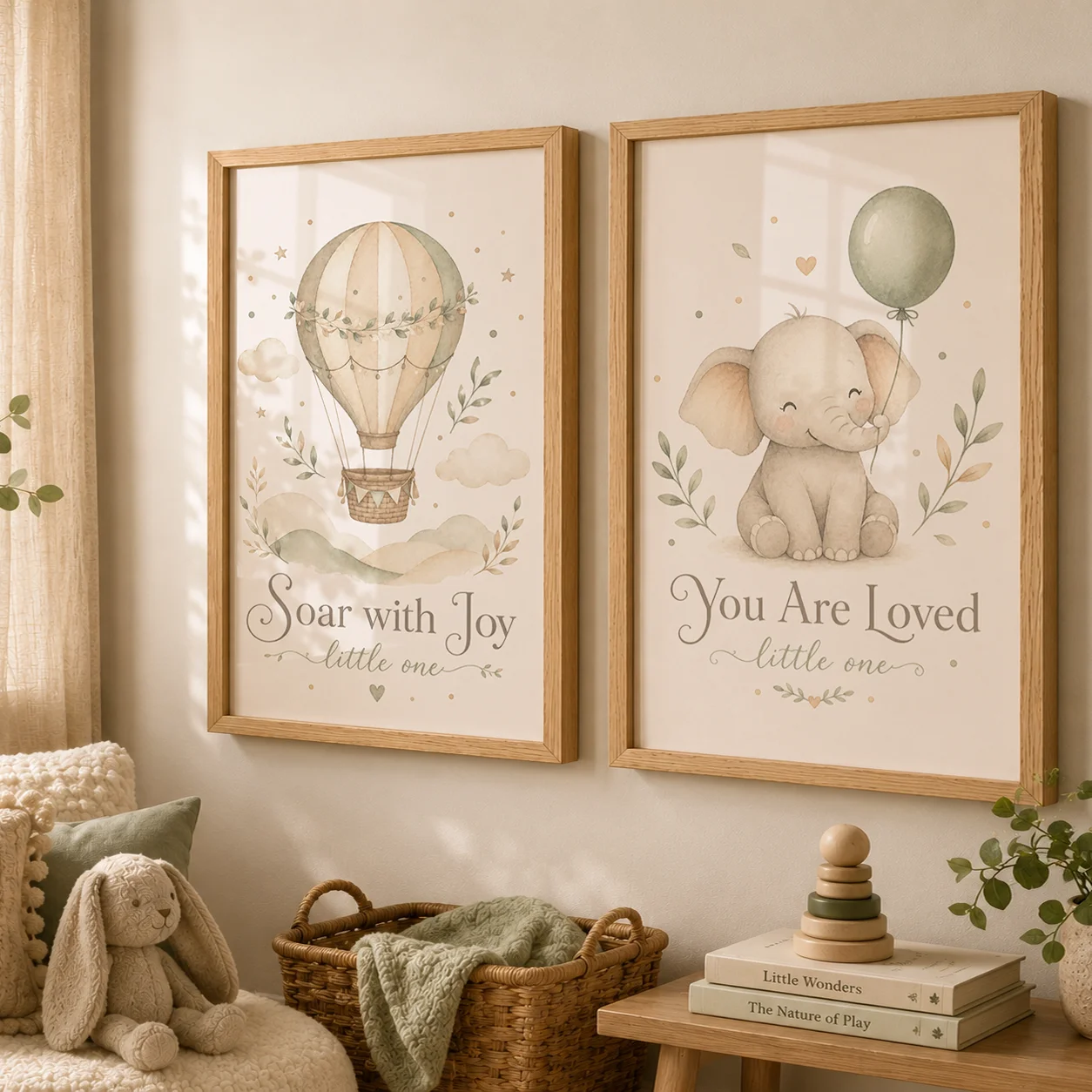 Pastel Inspirational Nursery Wall Art Beige Aesthetic Canvas Painting Little One Quotes Poster Print for Toddler Room Decor