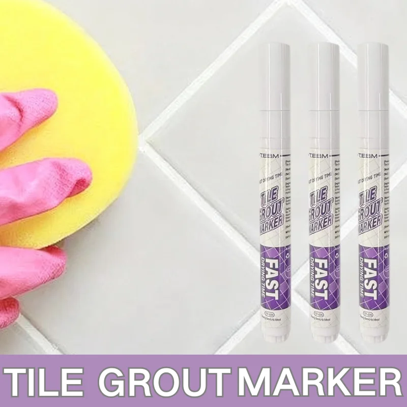 1/3PCS White Grout Tile Pen Waterproof Wall Grout Restorer Marker Pen for Bathroom Wall Floor Decontamination Seam Repair Pens