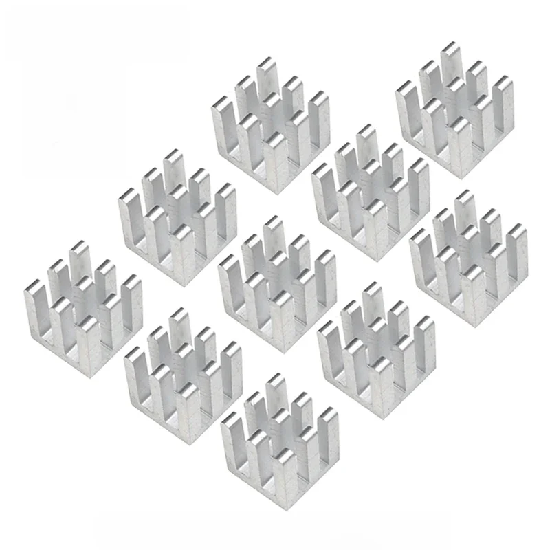 En-Labs10pcs Aluminiowy radiator elektroniczny z chipem Opcjonalna termiczna dwustronna taśma samoprzylepna 8810, 10X10,13X13,14X6,14X14 — zdjęcie produktu 7