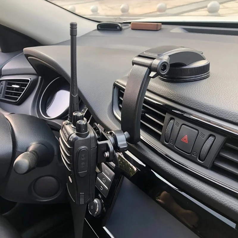 Uchwyt samochodowy WalkieTalkie, regulowany uchwyt do deski rozdzielczej samochodu, do ręcznego radia przyssawkami, uchwyt na — zdjęcie produktu 7
